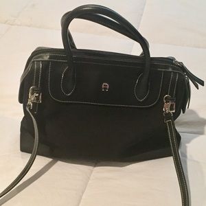 Etienne Aigner Black Purse with leather trim.